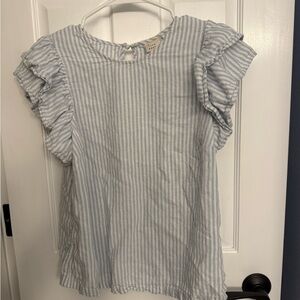 a new day Light Blue and White Striped Kids Blouse